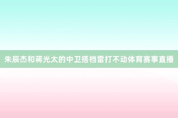 朱辰杰和蒋光太的中卫搭档雷打不动体育赛事直播